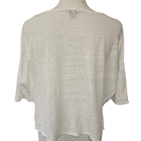 Joie 100% Linen Cropped White T-shirt Oversized Boxy Sz XS Base Layer Capsule - Picture 3 of 7